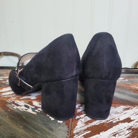 Pinup Block Heels Black Suede Jeweled Strap EU 39 - Picture 3 of 9